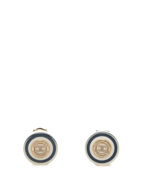 CHANEL Pre-Owned 2010 CC Gold Plated Resin Button Clip On Earrings costume earrings Gold WK7IX7CMYVQAKUT7