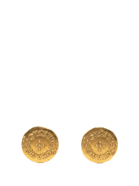 CHANEL Pre-Owned 1970-1980 Gold Plated Logo Round Clip On Earrings costume earrings Gold K9GZV63AD6T7EUDN
