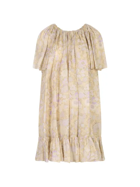 Chloé floral-print ruffled mini dress Neutrals 26ARO42309