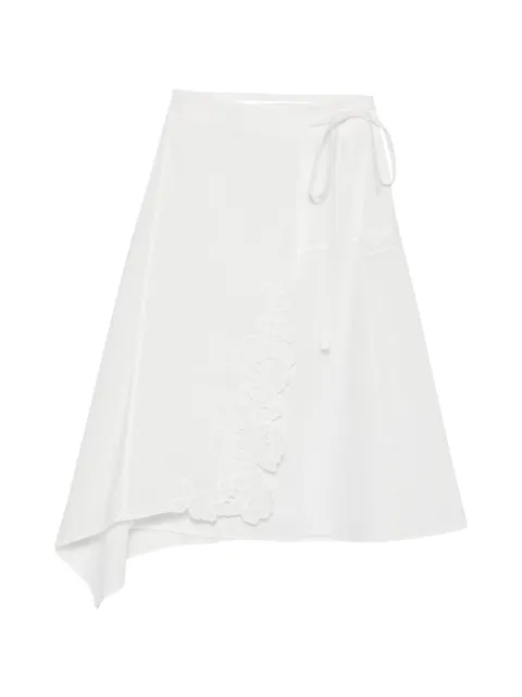 SIR. lace-embellished midi skirt White SIR2263018