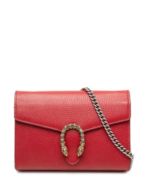 Gucci Pre-Owned 2016-2026 Calfskin Dionysus Wallet on Chain crossbody bag Red YHK0K5TO633AUC38