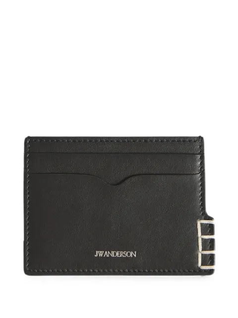 JW Anderson whipstitch-detail logo-print cardholder Black AC0453LA0224