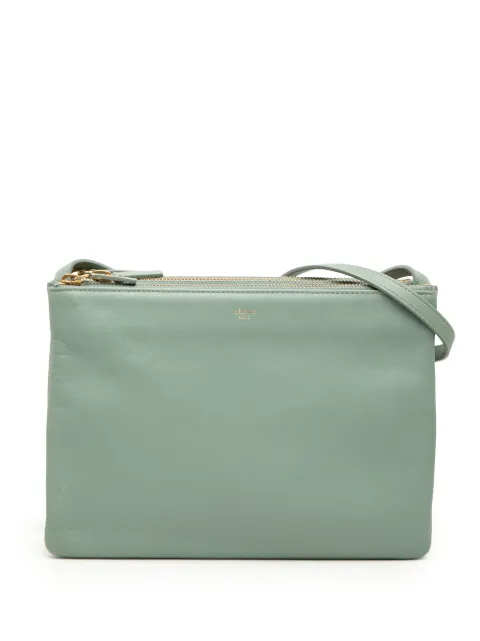 Celine Pre-Owned 2016 Large Lambskin Trio crossbody bag Green 1A3J3WYLGBBZNT28
