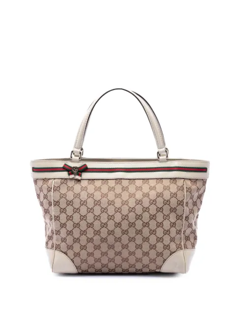 Gucci Pre-Owned 2016-2026 GG Canvas Web Mayfair tote bag White PW4283E3IHFLUOG0