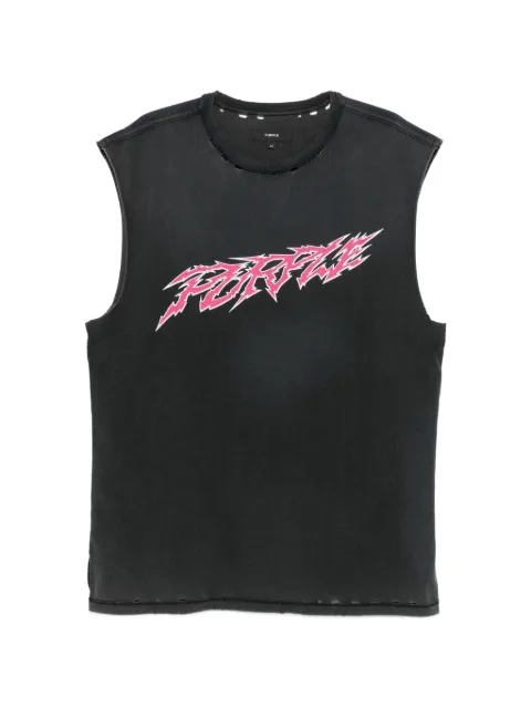 Purple Brand graphic-print distressed T-shirt Grey P103TJCP326