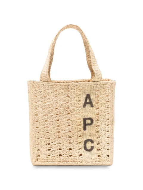 A.P.C. June logo-embroidered woven tote bag Neutrals RAAAIF67079