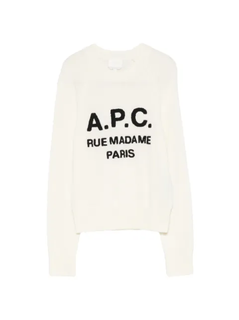 A.P.C. logo-embroidered Rue Madame sweater White WVAXUF23501