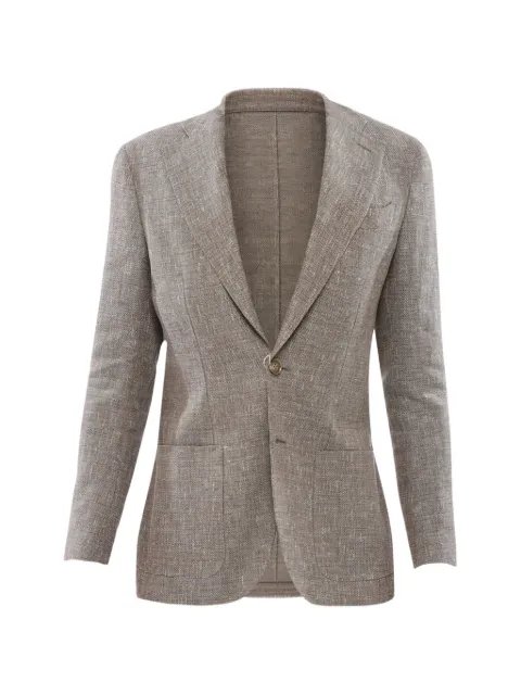 OGER woven notch-lapel blazer Grey 85XP020136909033