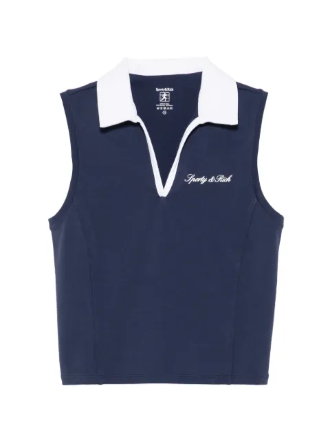 Sporty & Rich Signature Logo sleeveless performance top Blue TO02475326