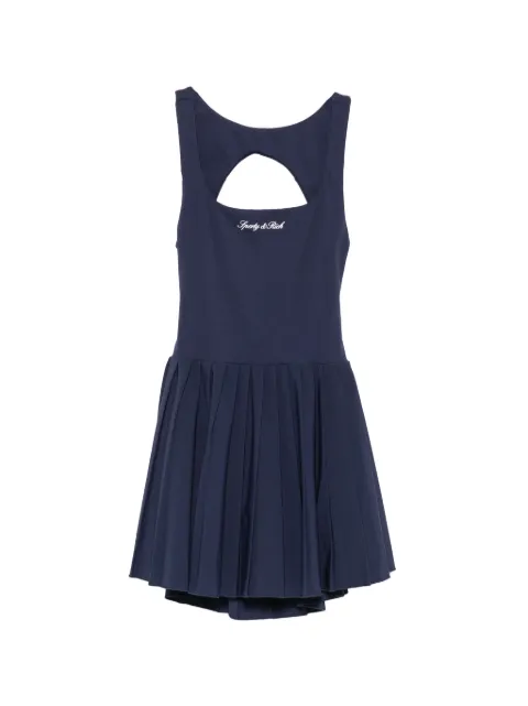 Sporty & Rich logo-print pleated performance dress Blue DR00975326