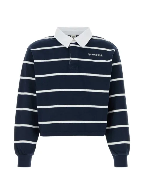Sporty & Rich embroidered striped polo shirt Blue TO00876300BL107