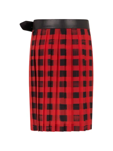 Moschino belted pleated midi skirt Red A44020252