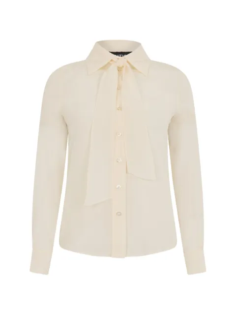 Moschino tie-neck silk shirt Neutrals A02799998