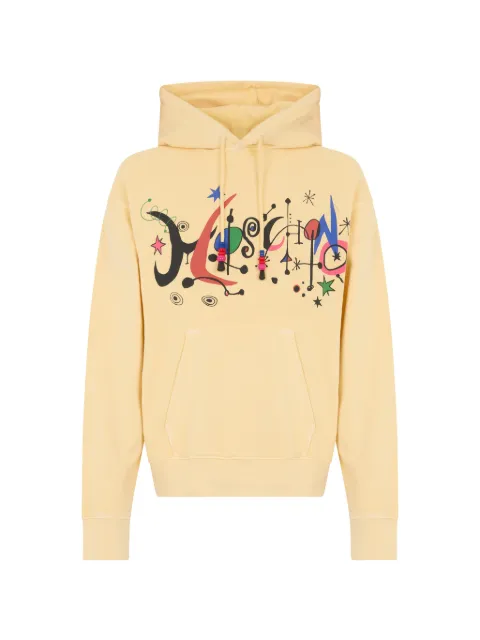 Moschino graphic-print drawstring hoodie Yellow A17202026