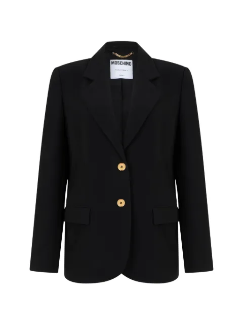 Moschino logo-button notched-lapels jacket Black A05419994