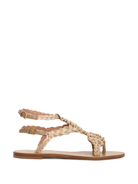 Alberta Ferretti braided double-strap sandals Neutrals A63248057