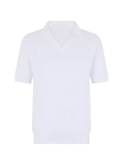 Fedeli open-collar short-sleeve T-shirt White 5UED5602P