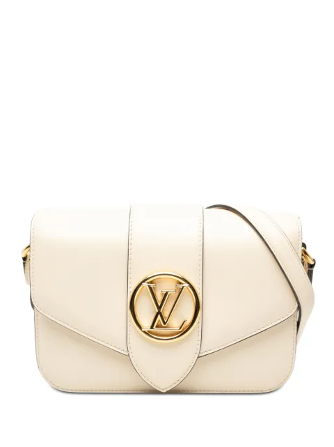 Louis Vuitton Pre-Owned 2021-2026 Calfskin LV Pont 9 Soft MM crossbody bag White 9OYG4TC03PTYRN66