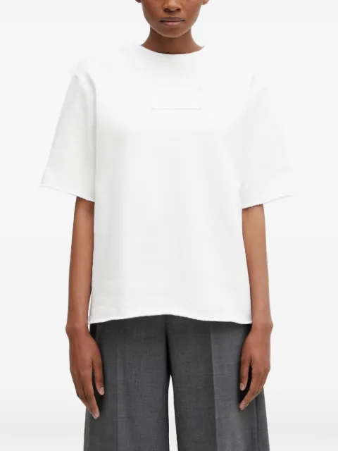 MM6 Maison Margiela logo-patch raw-edge T-shirt White S62GU0147M25014