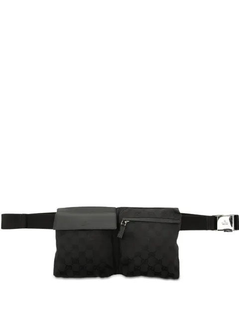Gucci Pre-Owned 2000-2015 GG Canvas Double Pocket belt bag Black XY14BRMD6XBJGVQ6
