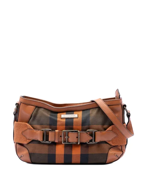 Burberry Pre-Owned 2000-2017 Mega Check Canvas and Leather Belted crossbody bag Brown YBTYXYAM67H9HP05