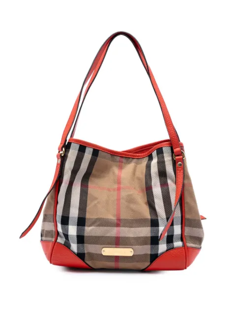 Burberry Pre-Owned 2000-2017 Small House Check Canvas Bridle Canterbury tote bag Brown GQ0R2H1FMD1GQMGI