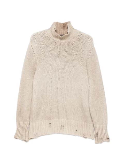 Avant Toi distressed roll-neck sweater Neutrals 226WU3356CSGV