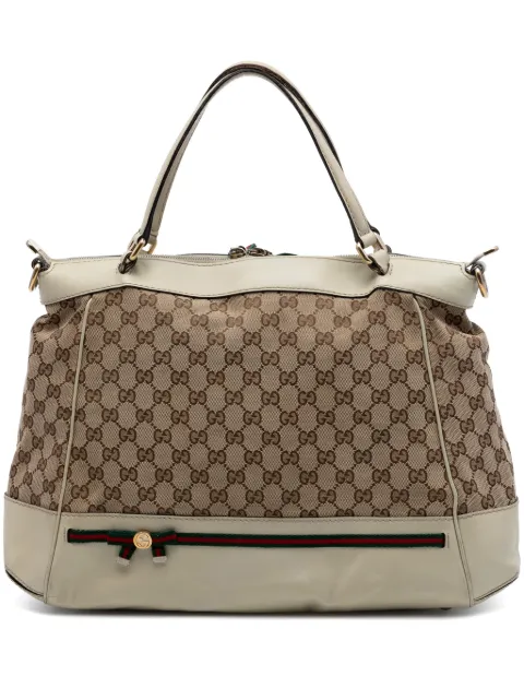 Gucci Pre-Owned 2016-2026 GG Canvas Web Mayfair satchel Neutrals 5KAI9PLXRYD1F2SQ