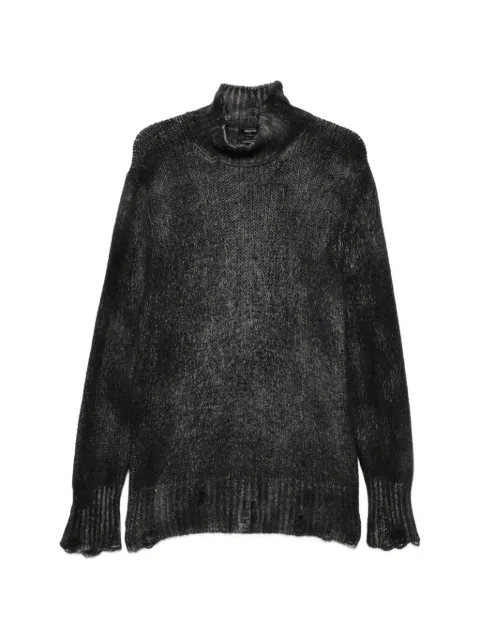 Avant Toi distressed roll-neck sweater Grey 226WU3356CSGV