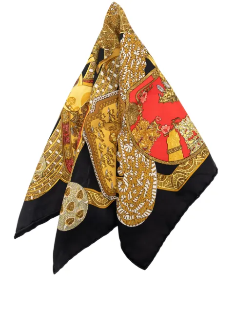 Hermès Pre-Owned 2000-2026 Art des Steppes Silk handkerchief Black 4JZ9E9ATMBXWOU1V