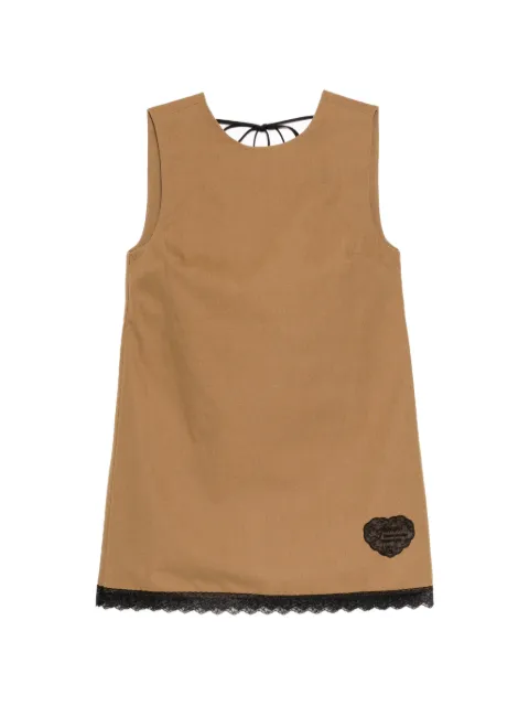 GANNI lace-trimmed sleeveless dress Brown A1030648