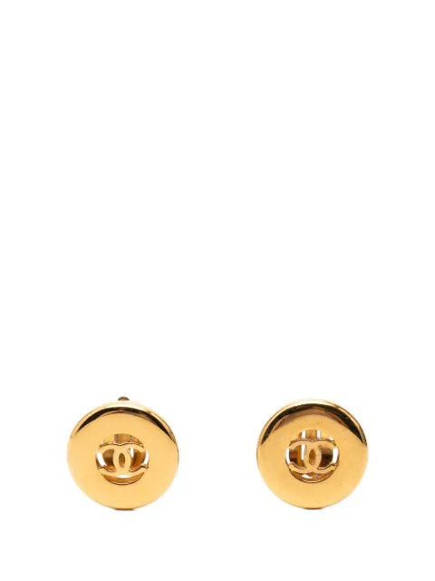 CHANEL Pre-Owned 1997 CC Gold Plated Round Clip On Earrings costume earrings Gold ZJTMTWVMXX56552A