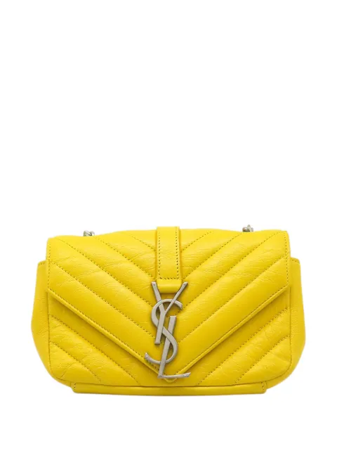 Saint Laurent Pre-Owned 2013-2026 Baby Chevron Calfskin Monogram Classic Chain Bag crossbody bag Yellow 569HMB3XWHLG0MFN