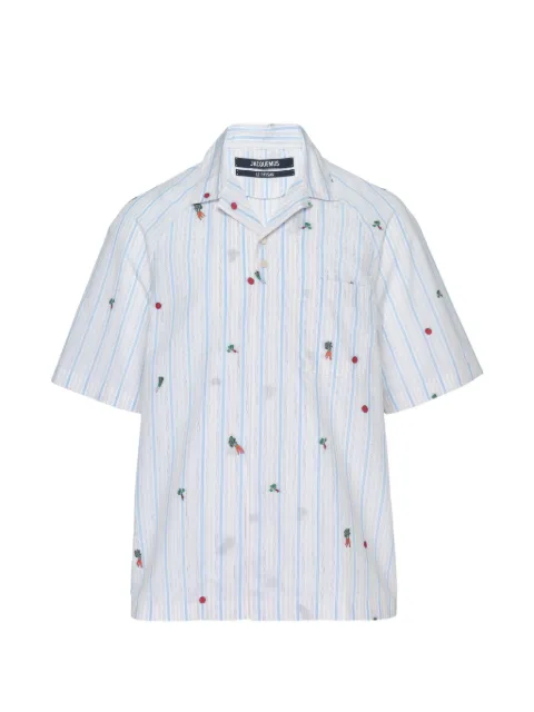Jacquemus striped embroidered shirt White SHM00573AW00748
