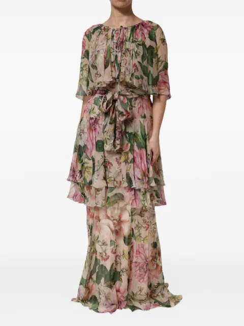 Dolce & Gabbana floral-print maxi dress Neutrals F68J8THH1DFHCI17