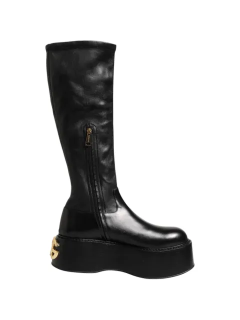 Dolce & Gabbana logo-plaque platform boots Black CU1072AB640