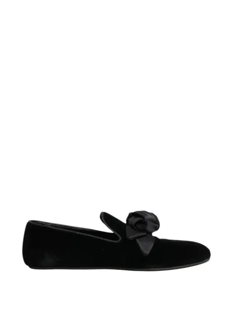 Dolce & Gabbana rose-detail velvet loafers Black DOLV8028