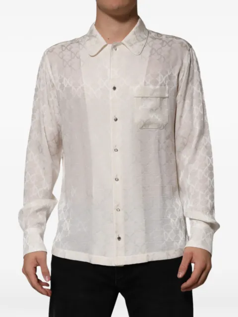 Dolce & Gabbana DG Logo long-sleeve shirt Neutrals G5MG9TFU1AR