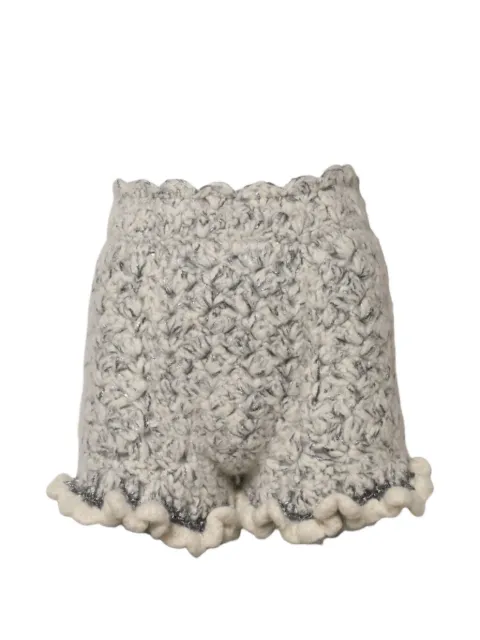 Dolce & Gabbana crochet-knit high-waisted shorts Neutrals FXA91T