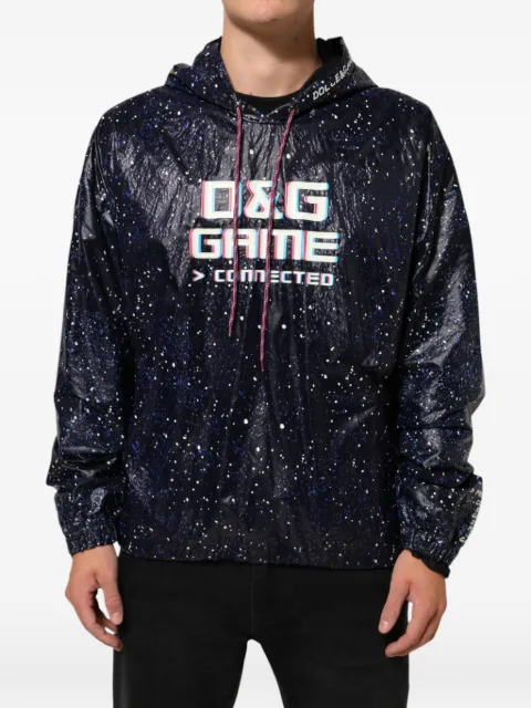 Dolce & Gabbana D&G Game splatter-print hoodie Blue I9AHMMHI71L