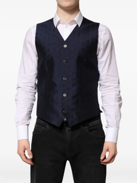 Dolce & Gabbana logo-embossed waistcoat Blue G7190TFU3HM