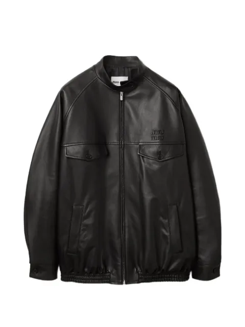 Miu Miu nappa-leather jacket Black MPW030SOOO193Y