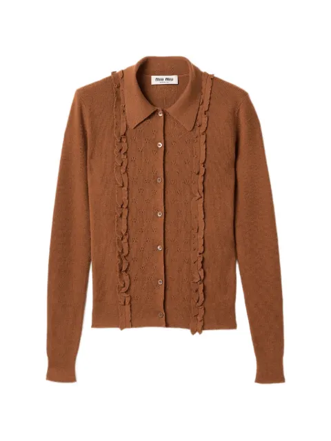 Miu Miu cashmere and silk cardigan Brown MMF02QSOOO191P