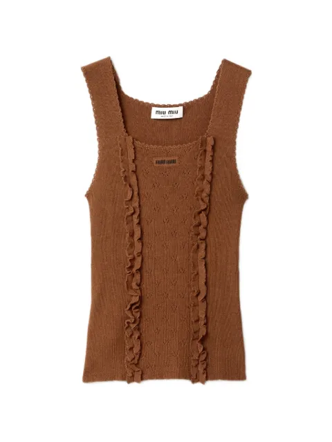 Miu Miu cashmere and silk top Brown MMV389SOOO191P