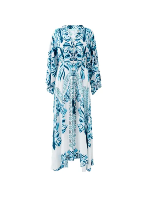 Melissa Odabash Amity baroque-print maxi dress White MOSS26AMITY