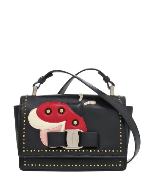 Ferragamo Pre-Owned 2020-2026 Studded Leather Ladybug Vara Bow crossbody bag Black NSIXT6ICU505A76R