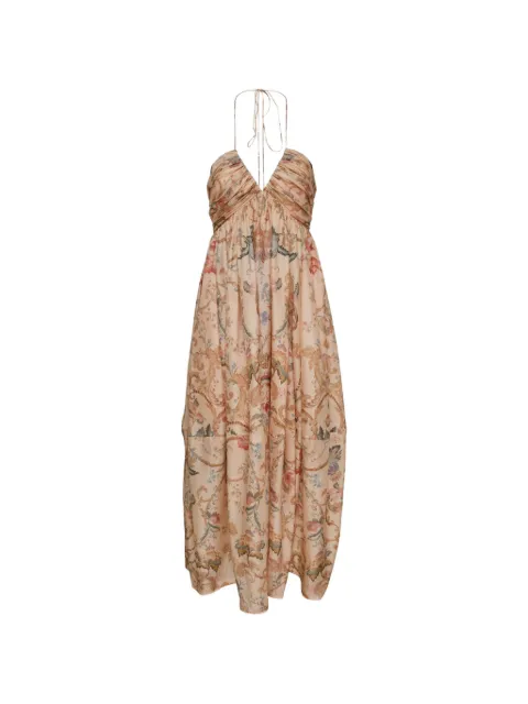 ZIMMERMANN Roselight halterneck maxi dress Neutrals 8745DSS264