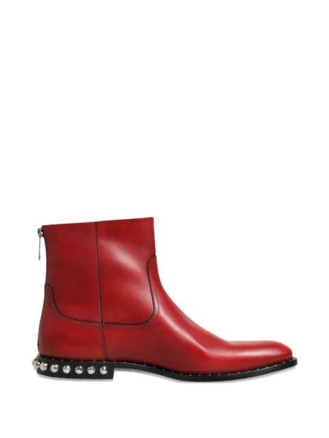 Dolce & Gabbana studded leather ankle boots Red MV7943