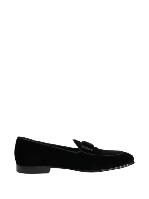 Dolce & Gabbana bow-accent velvet loafers Black A50274A6808