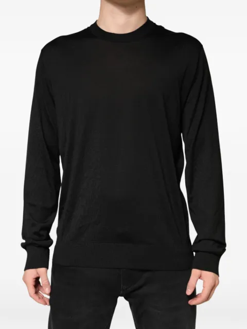 Dolce & Gabbana crew-neck silk sweater Black GXX03TJBSOC